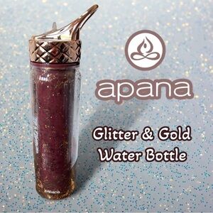 Apana Rose, Gold and Glitter Sparkle Water Bottle Tumbler 18oz